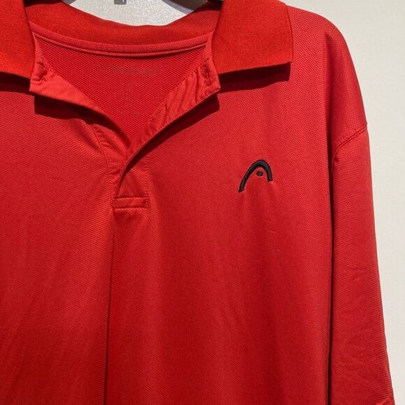 Head Men's Red Collared Short Sleeve Stretch Golf Polo Shirt Size Large - Picture 3 of 11